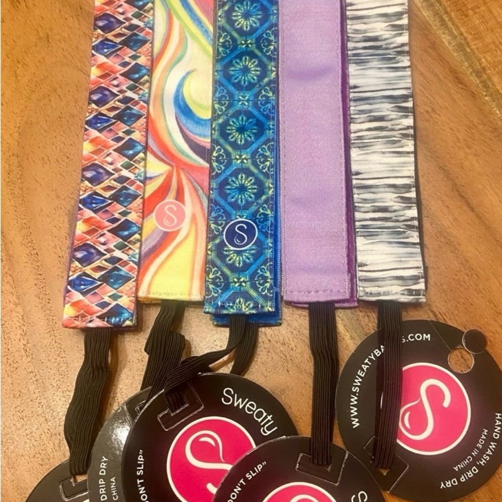 COPY - NWT Set of 5 SweatyBands mixed Color Hair Bands Set